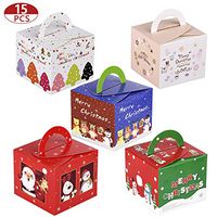 15pcs Christmas Gift Boxes Xmas Favor Treat Candy Box for Kid Party Present Decoration