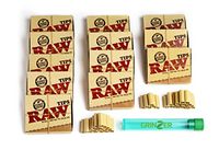 Grinzer Raw Pre Rolled Tips for Hand Rolled Cigarettes with Cigarette Tubes Green- 1 Boxes of 21 Pieces (12)