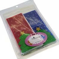 Christmas Tree Cookie Candy Snack Party Favor Gift Bags, Pack of 95, Blue and Red Background