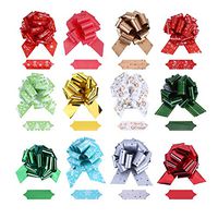 SYLOTS 24 Pcs Gift Pull Bows, Wide Pull Bows Gift Wrapping Ribbon Bows Gift Wrapping String Bows for Birthday Presents, Bags, Baskets, Bottles Decorations