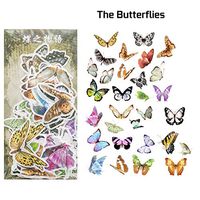 DIY Crafts Self-adhesive Washi Notebook Sticker Pack of 60pcs - Yosy The Butterflies Series Japan Paper Planner Stickers Decorative Sticker Collection for Scrapbooking, Calendars,Album Bullet Journals
