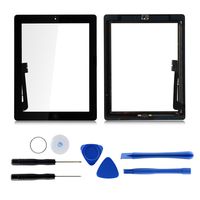 Touch Screen for Ipad 4 with Home Button,Tongyin Digitizer Replacement Kits Included Professional Repair Tools and Pre-Installed Adhesive(Black)