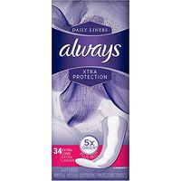 Always Xtra Protection Daily Liners, Extra Long 34 ea (Pack of 6)