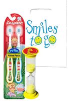 Wild Animal Safari 3pc Bright Smile Toddler Trainning Set! 2pk Soft Manual Toothbrush & Brushing Timer! Plus Dental Gift Bag & Tooth Saver Necklace!