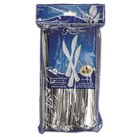WNA REF320KN Reflections Heavyweight Plastic Utensils, Knife, Silver, 7 1/2quot, 40/Pack