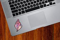 Yadda-Yadda Design Co. Spiral Seashell - Shell - Stained Glass Style Vinyl Trackpad Tablet Decal - Copyright 2016 (Small 1.75" w x 2.75" h) (Pink)