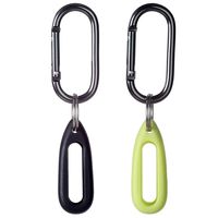MiPhee 2-Pack Silicone Case for Pokemon Go-Tcha with Oval Carabiner Keychain, Black+Green