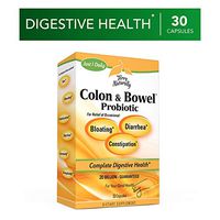 Terry Naturally Colon & Bowel Probiotic - 20 Billion Active Cells, 30 Vegan Capsules - Relieves Occasional Gas, Bloating, Constipation, Diarrhea & Cramping - Non-GMO, Gluten-Free, Kosher - 30 Servings