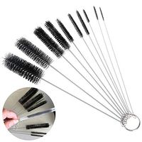 HuntGold Tube Brush Set For Cleaning Tools, 10pcs Household Bottle Brushes Pipe Bong Cleaner Glass Tube Cleaning Brush Set- Black