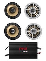 4) NEW Polk Audio DB651 6.5" 180 Watt 2-Way Car Marine Speakers + 4 Channel Amp
