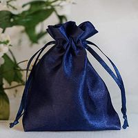 Efavormart 60PCS Navy Blue Satin Gift Bag Drawstring Pouch Wedding Favors Bridal Shower Candy Jewelry Bags - 3"x4"