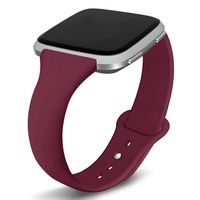 Kmasic Compatible Fitbit Versa Bands, Slim Soft Silicone Small Replacement Wristband for Fitbit Versa/Versa Lite Edition Women Men, Wine Red, Large