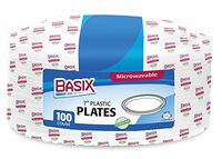 [400 Count] Basix Disposable 7 inch White Plastic Luncheon Plates, Microwavable, Great For Events, Home, Office, Wedding, Parties, or Everyday Use, 4 Packs