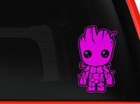 Baby Groot Vinyl Decal Sticker | Cars Trucks Vans Walls Laptops Cups (light pink, 10 inches)