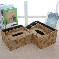 T-ZJHC Multi-Function Tissue Box Desktop Living Room Coffee Table Remote Control, Brown Phoenix, Large Size (26.5 12 9.5 16.5CM)