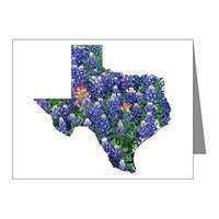 Note Card Bluebonnets Texas Shaped