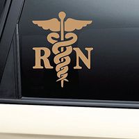 RN Medical Emblem Nurse Vinyl Decal Laptop Car Truck Bumper Window Sticker - Metallic Gold Matte