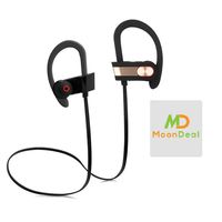 Wireless Sport Bluetooth Headset, Lightweight, Sweatproof, EarHook, for Running, Talking & Listening for LG K20 plus PLUS GIFT [Protective Hard Carry Case&Screen Cleaner] - Gold