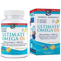 Nordic Naturals Ultimate Omega D3 - Supports Cardiovascular, Brain Health, Healthy Bones and Immune System*, Lemon, 90 Count