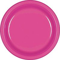 Magenta Round Plastic Plates | 9" | Pack of 20 | Party Supply