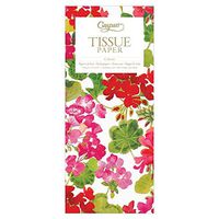 Caspari Geraniums Tissue Paper, 16 Sheets Included