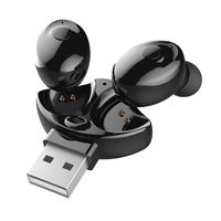 Choosebuy Headphone Bluetooth 5.0 Wireless Waterproof Mini In-ear HIFI Headset with Single Ear USB Charging (Black TWS)