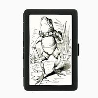Perfection In Style Black Color Metal Cigarette Case Vintage Frogs Design 008
