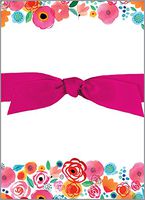 Roses and Poppies Chunky Thick Bow Notepad, 150 sheets