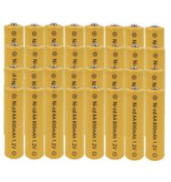 32 Piece Yellow Color AA NiCd 600mAh 1.2V Rechargeable Battery
