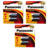 3pc Panasonic 2pk CR123 2/3A 3V Lithium Batteries EL123-AP EL123AP2 EL123AP-2