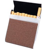 Watruer Cigarette Holder Case Box Pocket Carrying Case for Hold 20 Regular Size for Men Women - Coffee
