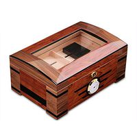 YX Xuan Yuan Cigar Box, Transparent Double-Layer 100 Sticks Large-Capacity Cedar Wood Humidifier, Portable Cigar Humidor with Hygrometer, Size: 35x23.8x16cm Cigar Box