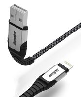 Premier Energizer HardCase Android Charger Micro USB Cable 8ft USB 2.0 Fast Charging Syncing Cord Nylon Braided w Flexible Metal Tip, Black 8 Feet