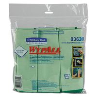 KIMBERLY-CLARK WYPALL Cloths w/Microban, Microfiber 15-3/4 x 15-3/4, GN, 6/pack (Case of 4)
