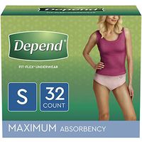 Depend FIT-FLEX Incontinence Underwear for Women, Disposable, Maximum Absorbency, S, Blush, 32 Count