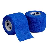 Coban Cohesive Bandage 4 Inch X 5 Yard Standard Compression Self-Adherent Closure Blue, 1584B - Box of 18