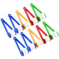 Healifty 10pcs Mini Portable Eyeglass Sun Glasses Microfiber Spectacles Cleaner Brush Cleaning Tool (Random Color)
