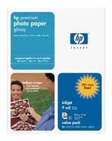 HP Hewz4263A Premium Photo Paper with 60 Sheet Bonus Pack (Glossy, A-Size)
