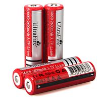 UltraFire 3.7V Batteries Rechargeable Li-ion 2600mAh Button Top Battery (4 Pack)