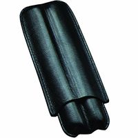 2 Cigar Holder Black Bonded Leather Travel Leather Case
