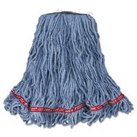 Rubbermaid A11206 Web Foot Looped-End Wet Mop Head, Cotton/Synthetic, Medium Size, Blue, 6/Carton
