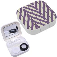 Portable Contact Lens Case Box Travel Kit Mirror + Bottle + Tweezers Container Holder [ Geometric ]