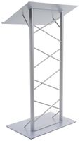 Truss Lectern with Lattice-Style Post, 47-inch-Tall Floor-Standing Podium with 7/8-inch Lip, Steel - Silver