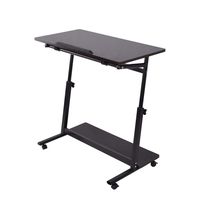 ♔MiaoC Laptop Rolling Cart Table Height Adjustable Mobile Laptop Stand Desk Adjustable Portable Computer Stand for Bed Sofa, 80x40cm