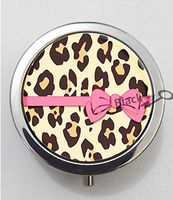 BlackKey Cheetah Print Leopard Print Pattern 3-Compartment Decorative Pocket Gift Box Case Organizer for Pill, Color 1 -792