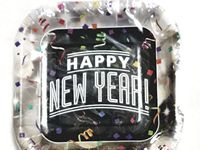 Happy New Year Square Plates (Set of 8) Square