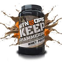 MTN OPS Cameron Hanes Keep Hammering Whey Protein Powder, Chocolate Caramel Flavor, 30 Servings