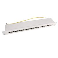 uxcell 24-Port Shielded 19 Inch RJ45 Cat5E Wall Mount Surface Patch Panel