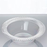 BalsaCircle 40 pcs 6 oz Claer Plastic Round Bowls - Disposable Wedding Party Catering Tableware