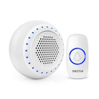 Wireless Doorbell, M523+F55 Waterproof Door bell Chime Operating at Over 1000 Feet with 5 Volume Levels, 32 Melodies & LED Flash (White)